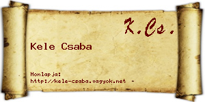 Kele Csaba névjegykártya