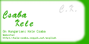 csaba kele business card